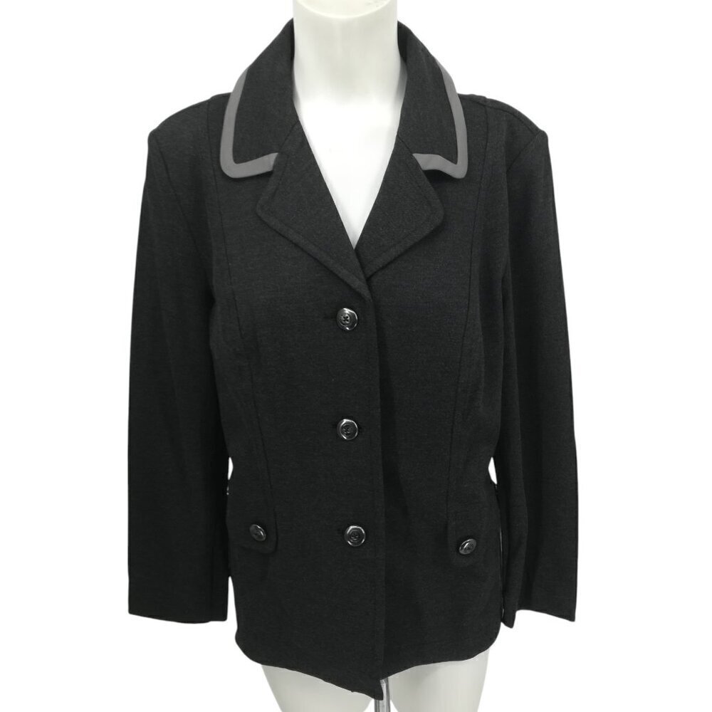 Cabi Crew Gray Ponte Knit Military Blazer Jacket Size M Stretch Equestrian 3030